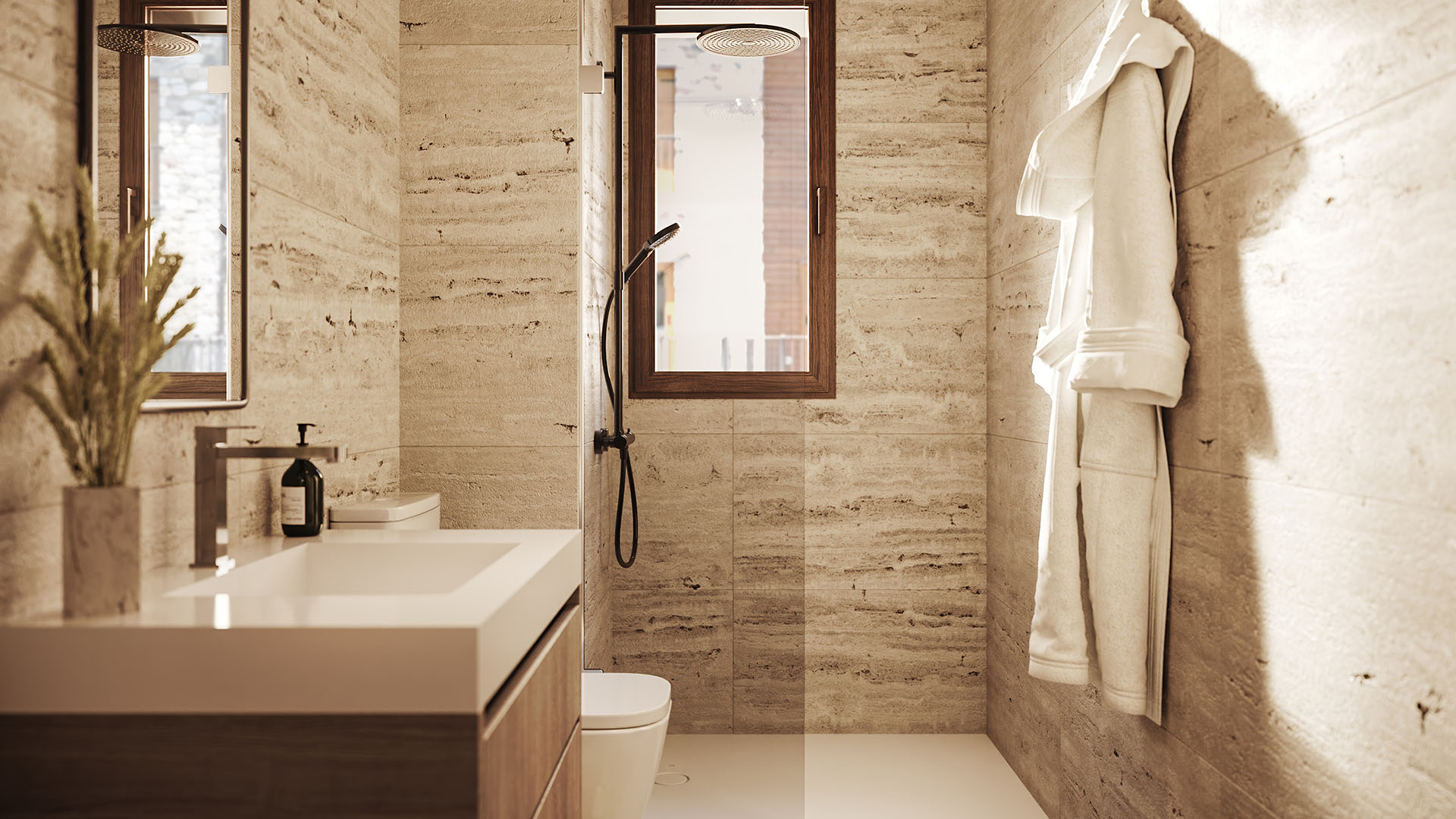 Baño de apartamento de 2 dormitorios tipo C